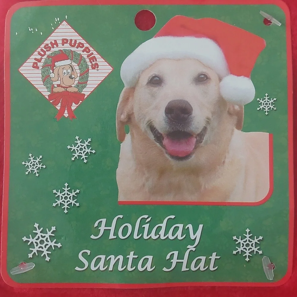 PLUSH PUPPIES Holiday Santa Dog Hat NWT